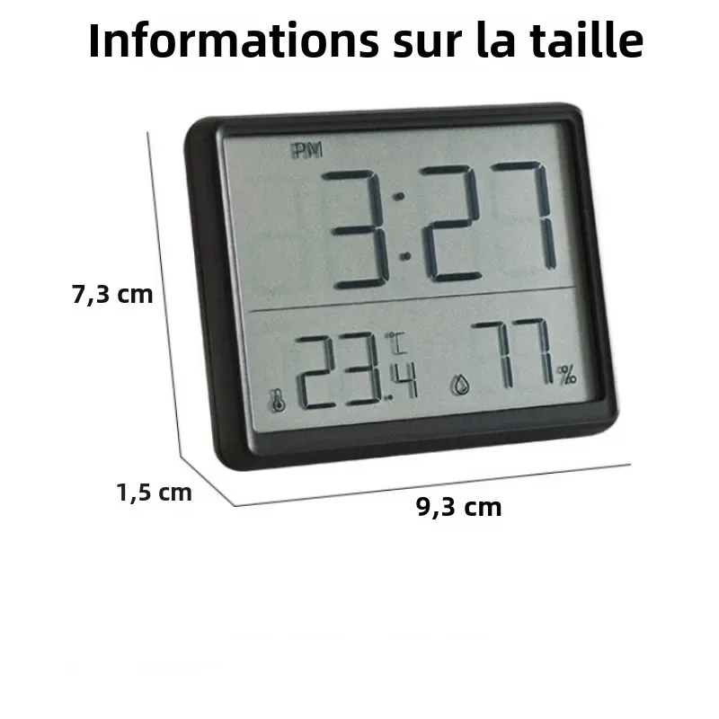Réveil Numérique Magnétique Avec écran LCD - Affiche Heure, Date, Température Et Humidité - Format 12h/24h, Alarme Multiple, Design Blanc Moderne