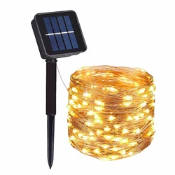 Outdoor LED Solar Fairy String Lights - Christmas Patio Terrace Garden Decoration Lights - 32M 300LED (Warm White)