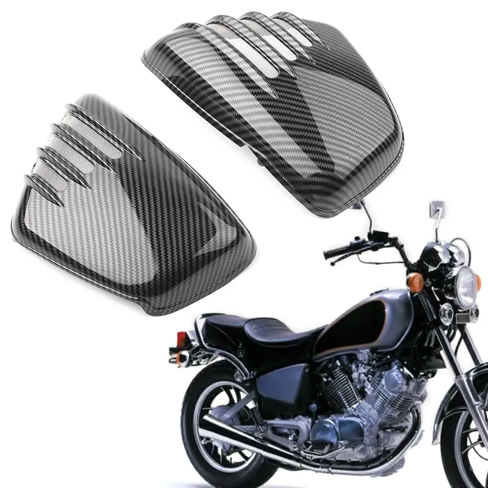 

Motorcycle Carbon Fiber ABS Battery Side Fairing Cover Guard Protector 2Pcs For Yamaha XV700 750 1000 1100 Virago 1984-2020