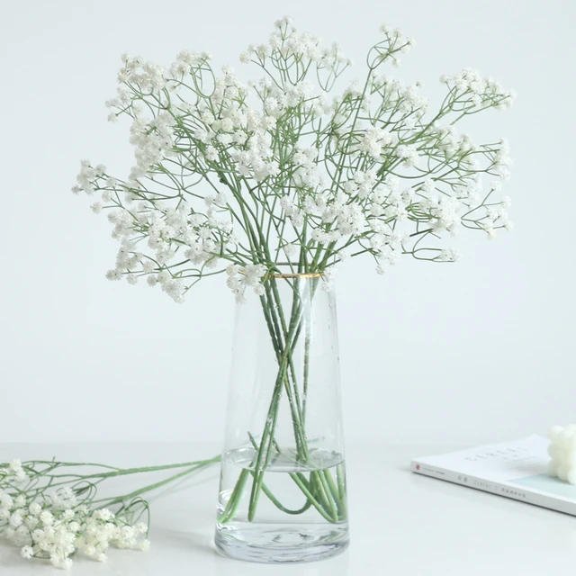 White Blue Artificial Plastic Gypsophila Branch Fake Babies Breath