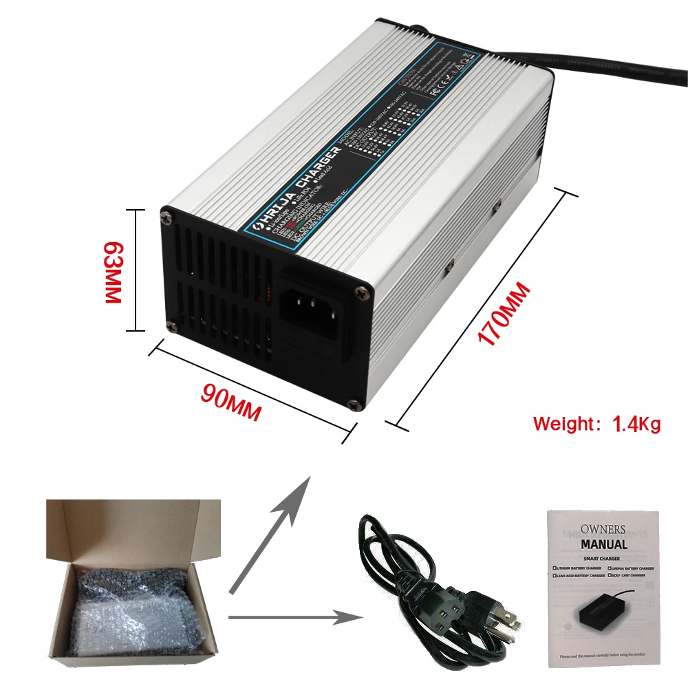 67.2V 10AChargerSmart Aluminum Case Is Suitable For 16S 59.2V Outdoor Lithium Ion Battery Car Balance Car Safe And Stable