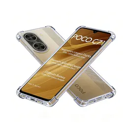 Crystal Clear Transparent Slim Soft Case with Corner Protection and Precise Cutouts for Poco C71