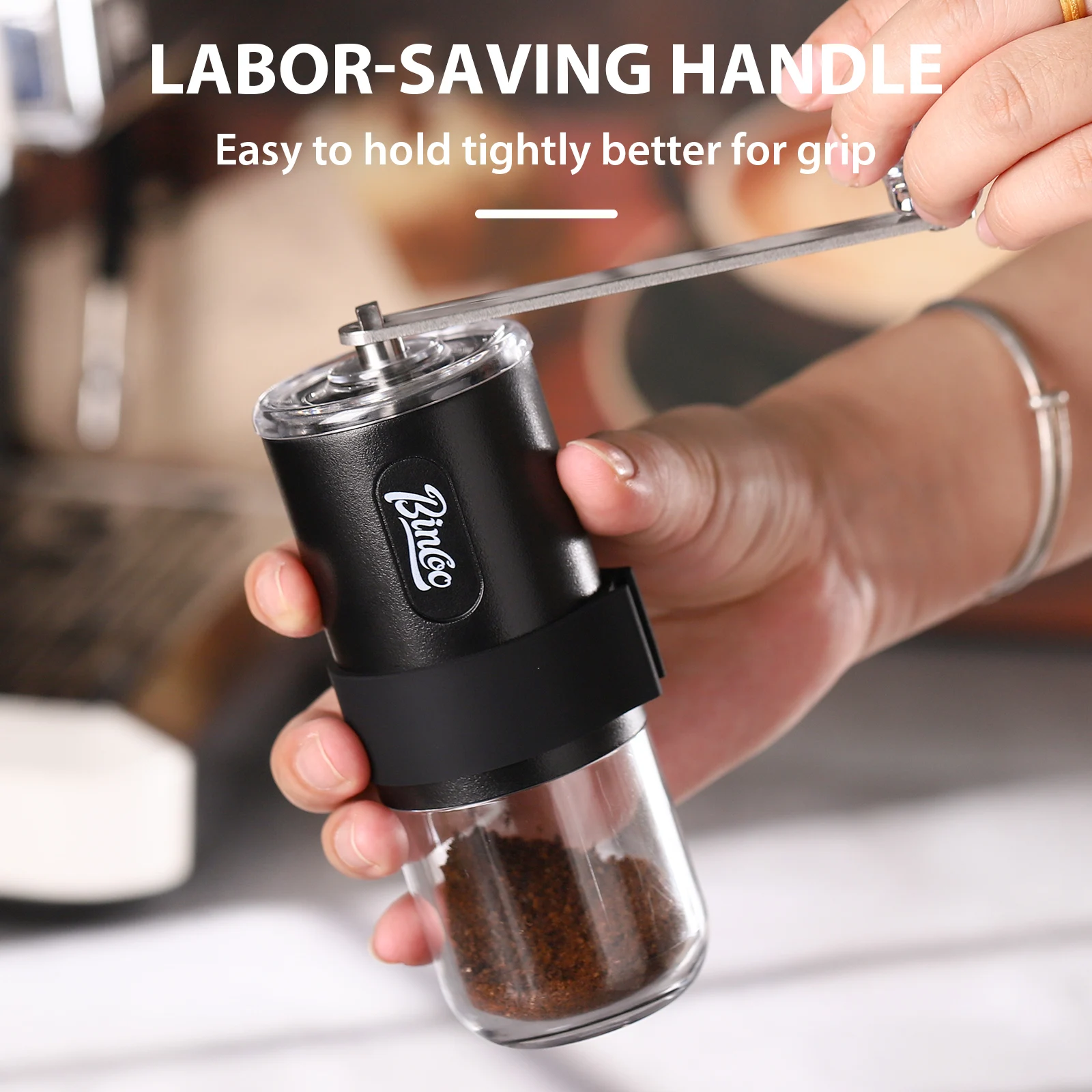 Portable Manual Coffee Bean Grinder with Ceramic Burr