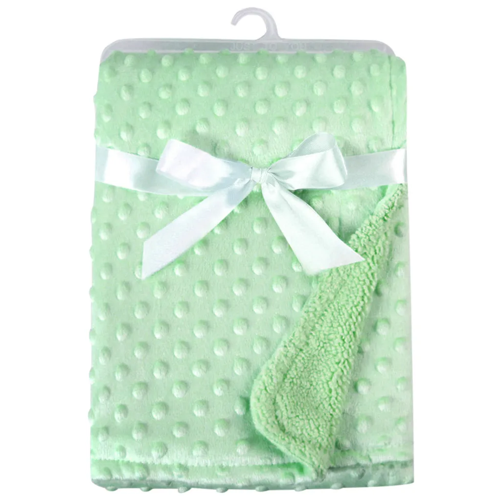 Coperta e fasce per neonati Coperta termica morbida in pile per neonati Set di biancheria da letto invernale solida Trapunta in cotone Biancheria da letto per neonati Swaddle Wrap - immagine 4