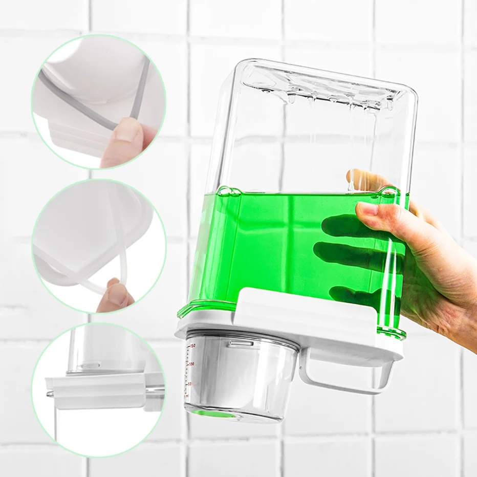 Hesroicy 1100/1800/2300 ML Laundry Powder Box with Measuring Cup Double  Seal Type Clothes Washing Detergent Dispenser Daily Use 