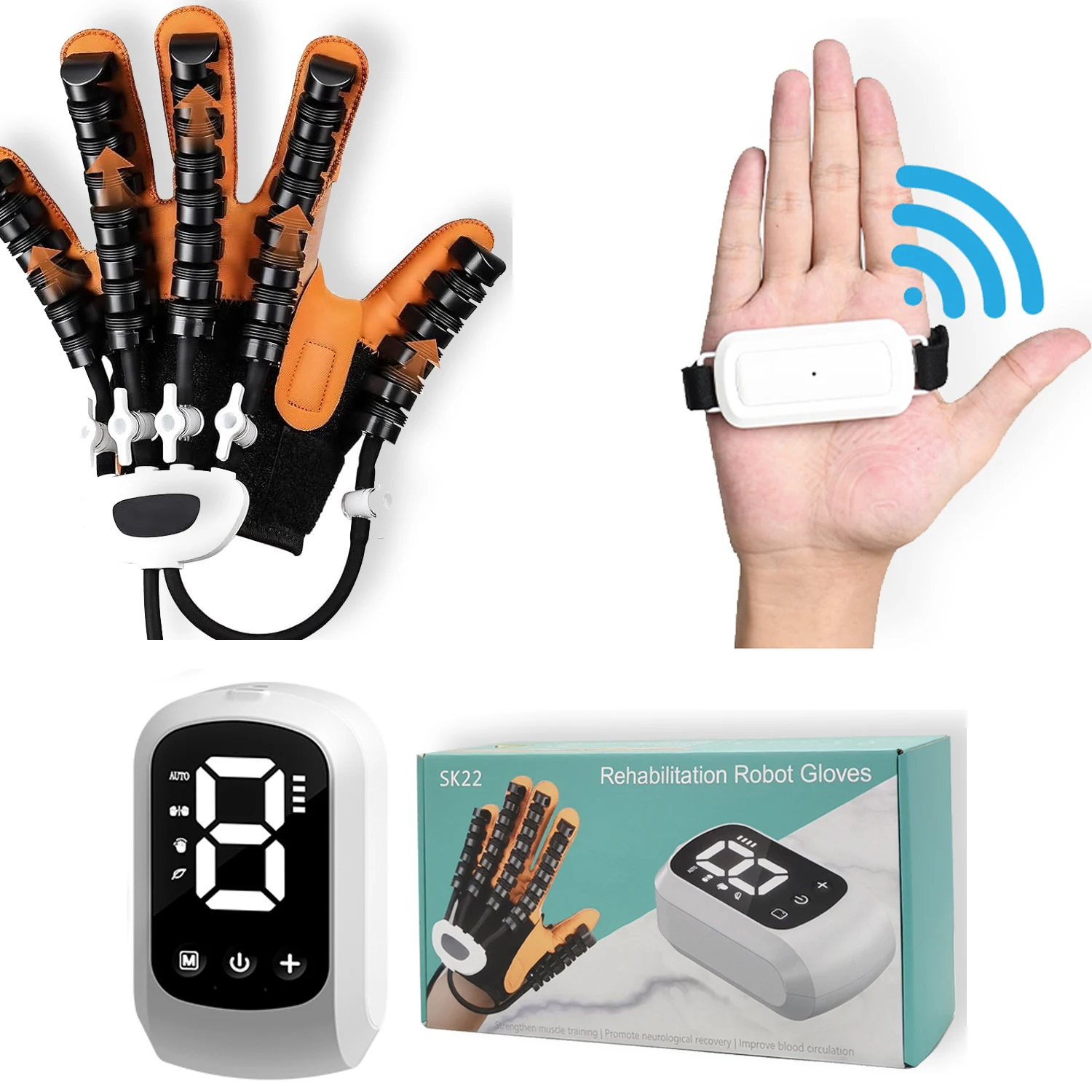 Hand Training Robot Gloves - USB Plastic Finger Function Training Equipment for Hand Exercises Gloves for Workout