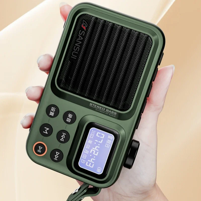 Mini Portable FM Radio Outdoor Heavy Bass Bluetooth Speaker Recorder with LED Display Wireless Handsfree TF USB MP3 Music Player