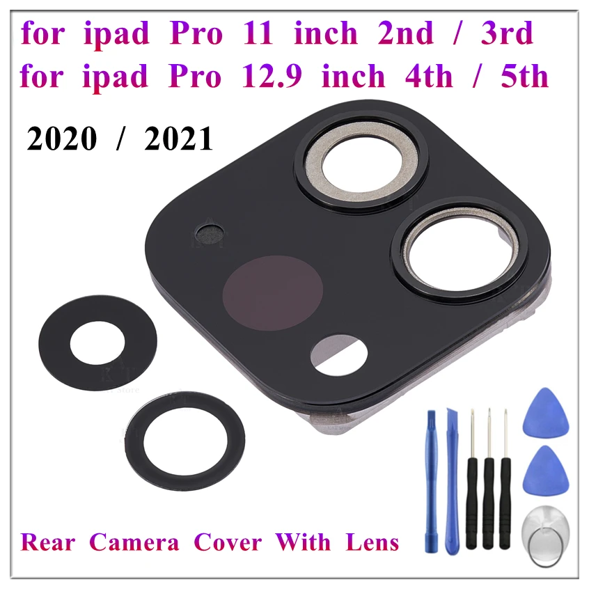 1Pcs Rear Back Camera Cam Frame Cover With Glass Lens for Ipad Pro 11