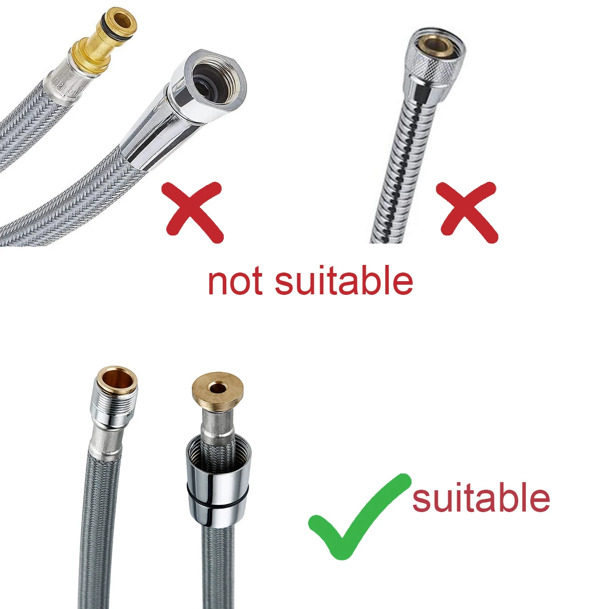 tuyau flexible tressé en nylon pour robinet de tube de plomberie en gel de silice gris