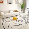 Black White Minimalist Living Room Sofa Carpet Abstract Lines Bedroom Bedside Carpets Modern Art Plush Rug Comfortable Soft Rugs 1