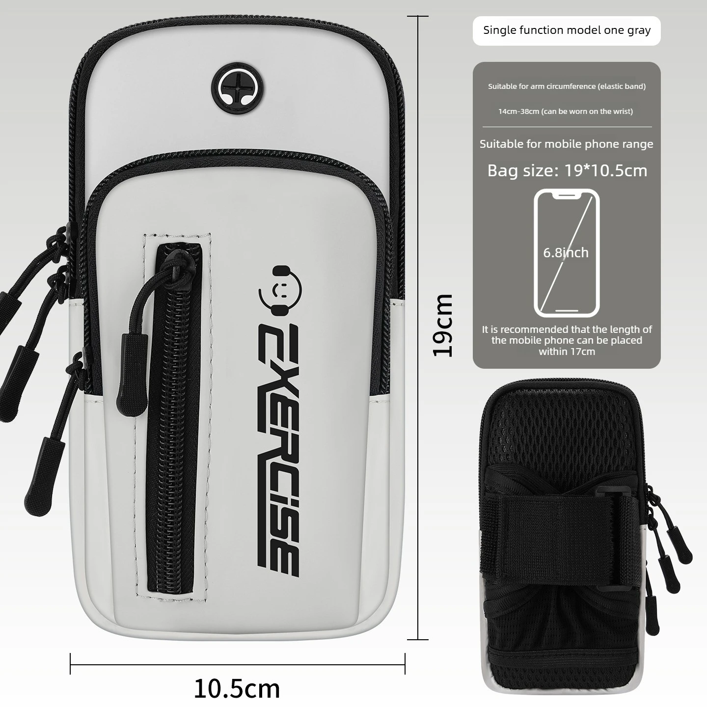 Haissky Multifunctional Wrist Running Bag with Zipper for Outdoor Fitness and Cycling