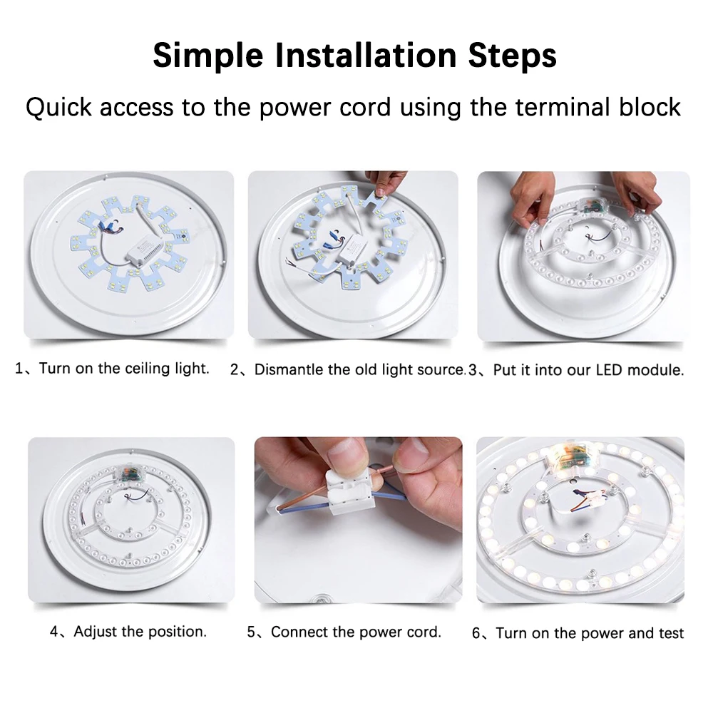 Ceiling Light LED Panel Light 220V-240V Replacement LED Module 12W-100W Energy Saving Round Ring LED Retrofit Board Light Source 6