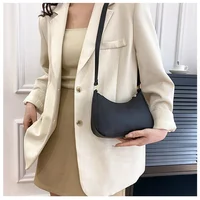 Sacs à bandoulière pour femmes, sac sous le bras, sacs à main, rétro, couleur unie, en cuir PU, sacs à bandoulière sous le bras, sacs à main décontractés pour femmes, sacs hobo 5