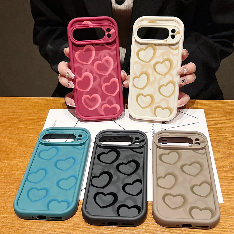 Love Heart Shockproof Candy Color Silicone Phone Case