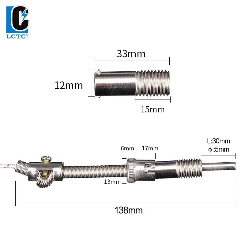 LCTC K E Type Thermocouple High Temperature Sensor Thermocouple Type K Probe High Quality Industrial Compression Spring