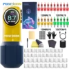 Tattoo Kit POSEIDON New Yellow Tattoo Pen Kit For Permanent Makeup Tattoo Machine Kit Wireless Tattoo Power Supply Tattoo Gun Ki 1