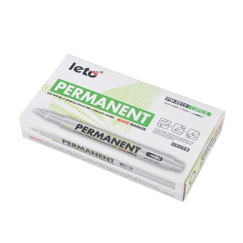 10/12Pcs White Marker Pen Graffiti Pens Waterproof Permanent Tire Painting Notebook Tyre Tread Oily Environmental Pen