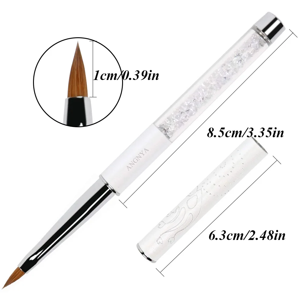 1Pc 3D Acrylic Nail Brush White Design Liquid Powder Carving Extension Building Pen Manicure Nail Tip Flower Drawing Tools 6