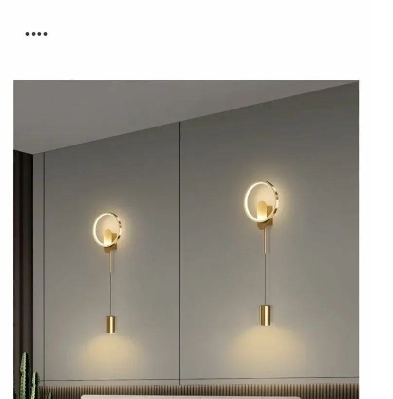 Description Picture 5 of itemModern Led Indoor Wall Lamp Bedroom Bedside Decoration Living Room Stair Wall Light Sconce Golden Luminaire Nordic Wall Light
