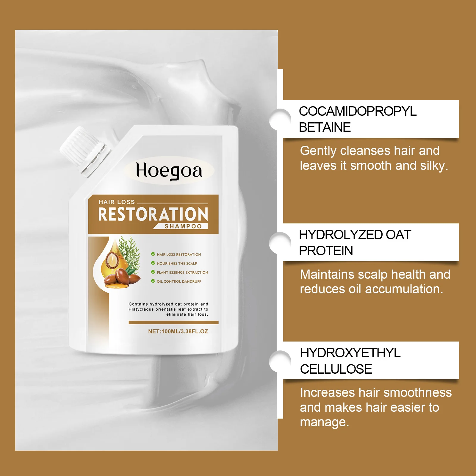 Hoegoa   Nursing shampoo: herbal, mild, cleansing, smoothing, moisturizing, nourishing, soothing, oil-controlling scalp care