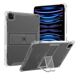 Transparent Clear Shockproof Stand Case with Pen Holder for iPad Air 4 5 10.9 (Clear)