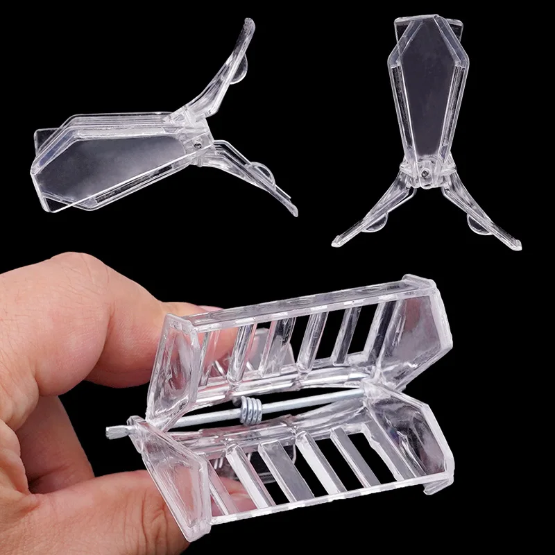 1pcs Bee Queen Cage Transparent Plastic Clip Cage Bee Catcher Box Stainless steel clamp Beekeeping Equipments Beekeeper Equip 4