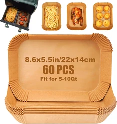 Disposable Air Fryer Cooking and Baking Paper Liner Mold - Grill Accessories (60pcs 22cm)