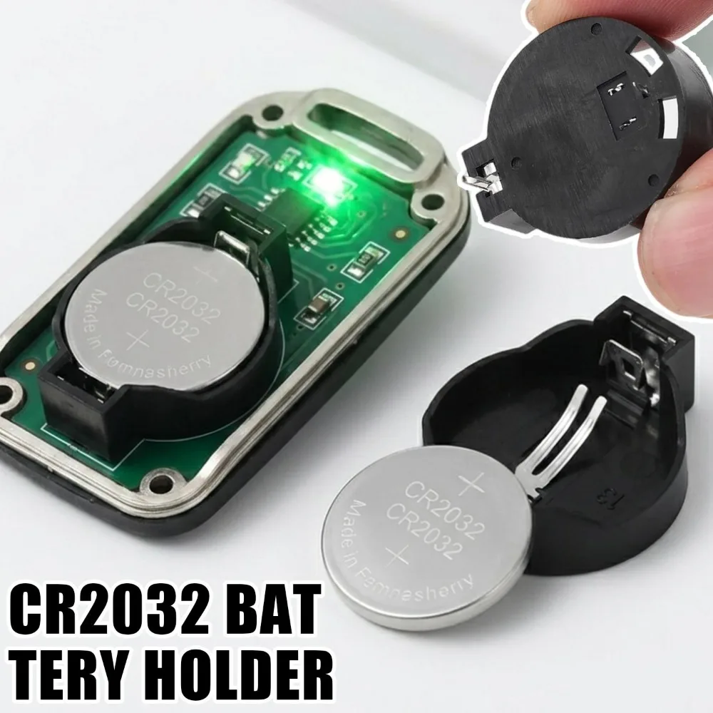 10-60PCS 블랙 코인 셀 버튼 소켓 홀더 배터리 홀더 환경 보호 재료 CR2032 코인 셀 배터리 케이스