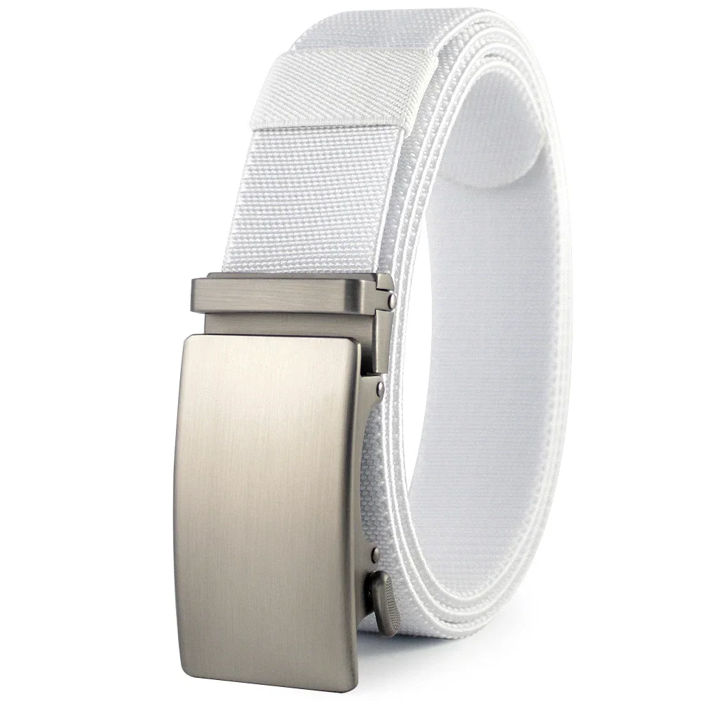 Versatile Stretch Nylon Belt with Auto-Lock Metal Buckle