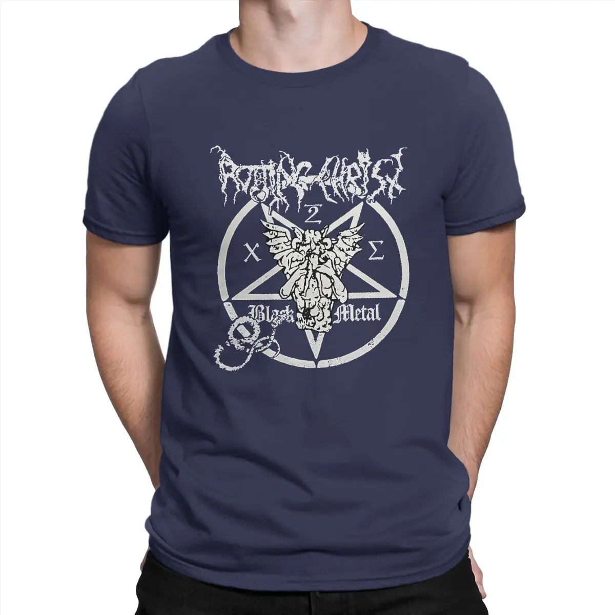 thumbnail image 1 of Camiseta con el logo de la banda, de algodón, vintage, para hombre, cuello redondo, de manga corta, para fiesta, 1 of 7