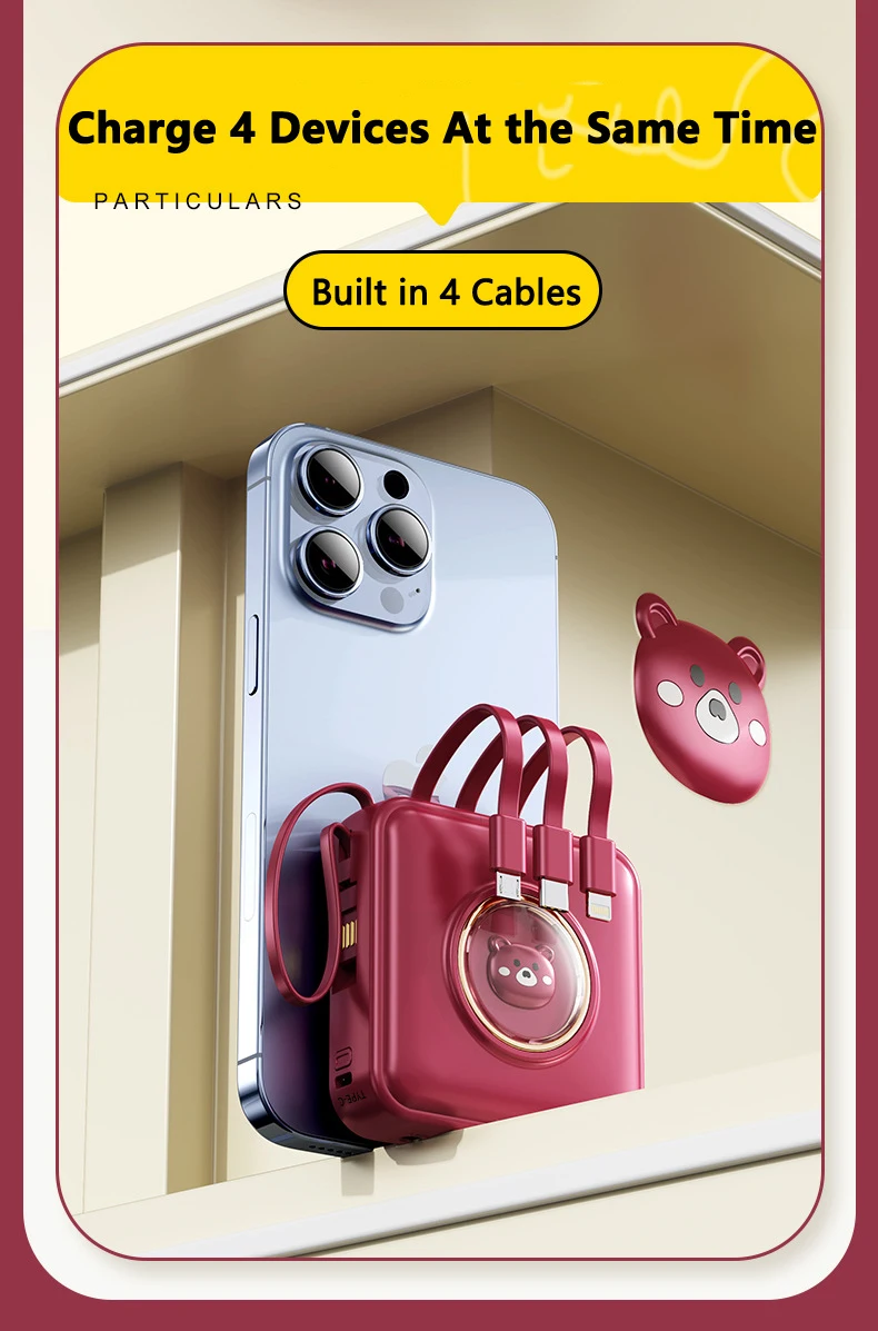 Mini power bank con specchio trucco caricabatterie portatile_voghion.com