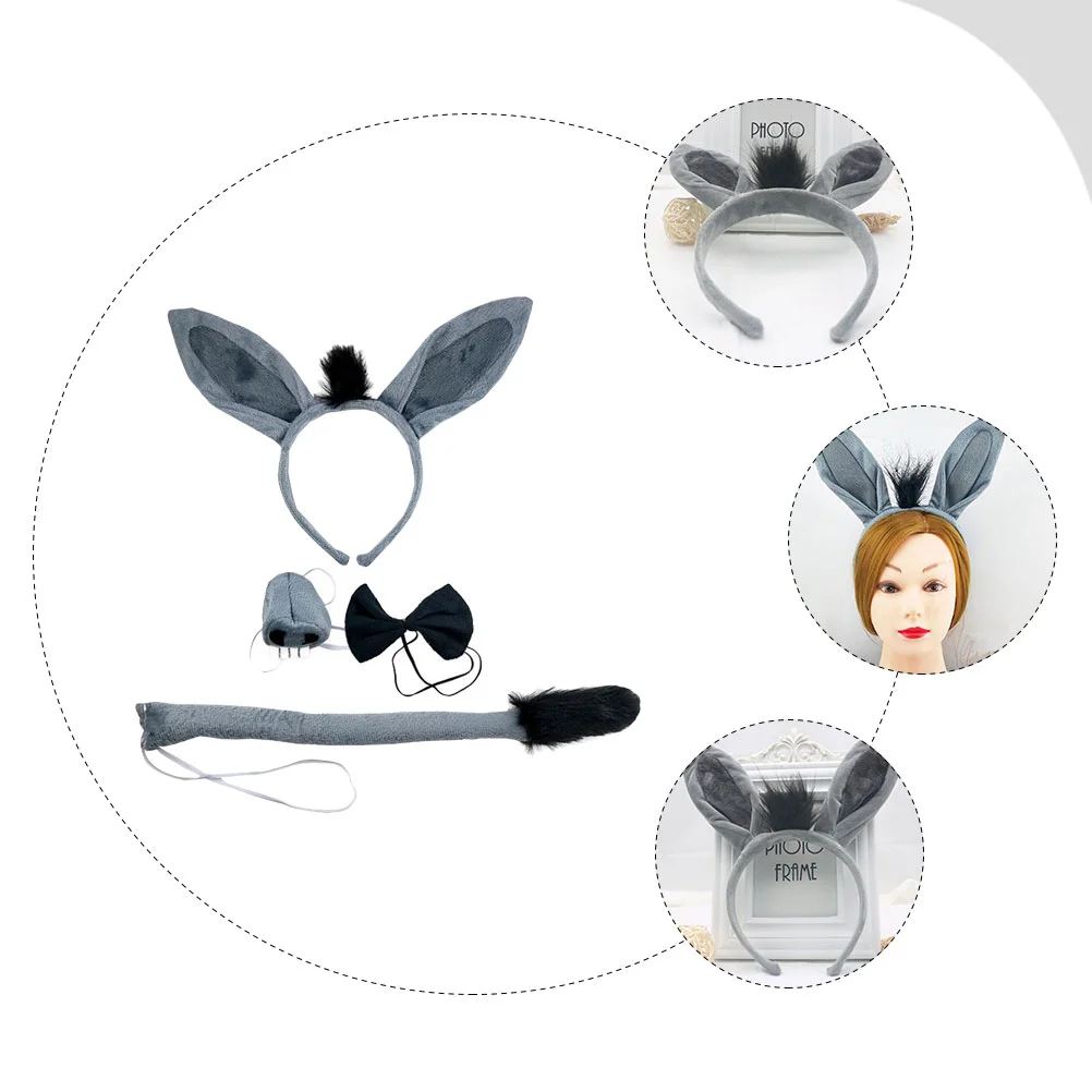 

Beaupretty Makeup Set Headband Bowtie Tail Nose Costume Kit Halloween Cartoon Animal Cosplay Props Party Womens Headbands