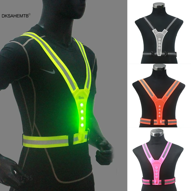 Nacht reflektierende fluor zierende Lauf geschirr Männer Frauen sichere  Weste für Sport Outdoor sicher reflektierende fluor