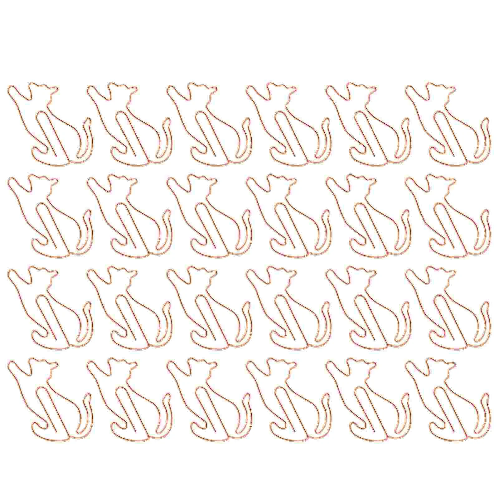

25 Pcs Cat Paper Clip Animal Shape Clips for Students Folder Metal Shaped Paperclip