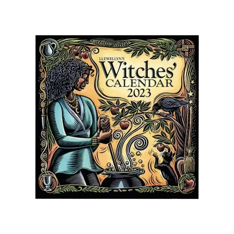

Witches Wall Calendar 2023 Planner Retro Art Illustrated Weekly Agenda Organizer Monthly Schedule Table Office Home Decor Gift