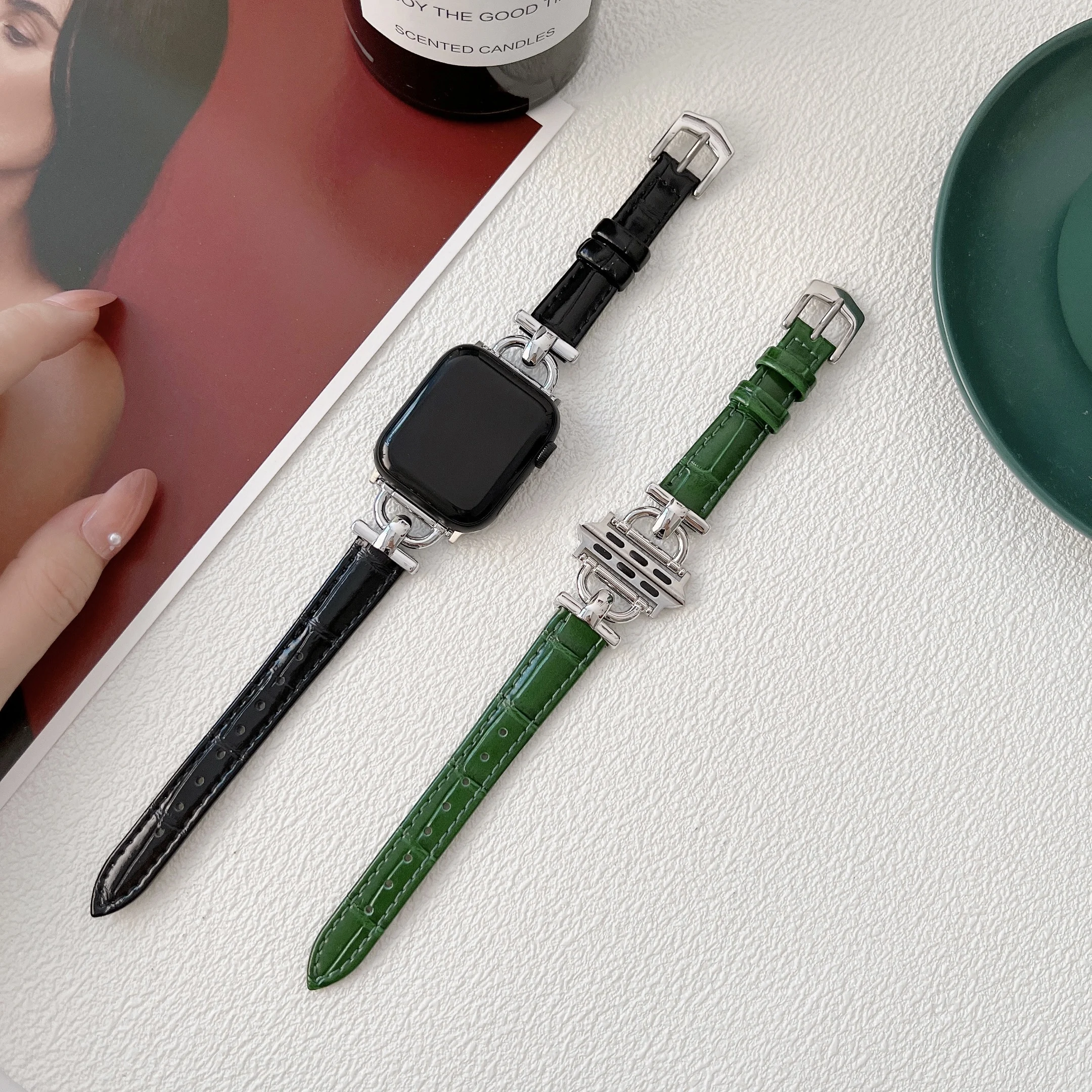 Leather strap for Apple watch band 44mm 40mm 45mm 41mm 38mm 42mm Single tour watchband bracelet iWatch series 5 4 3 6 se 7 band