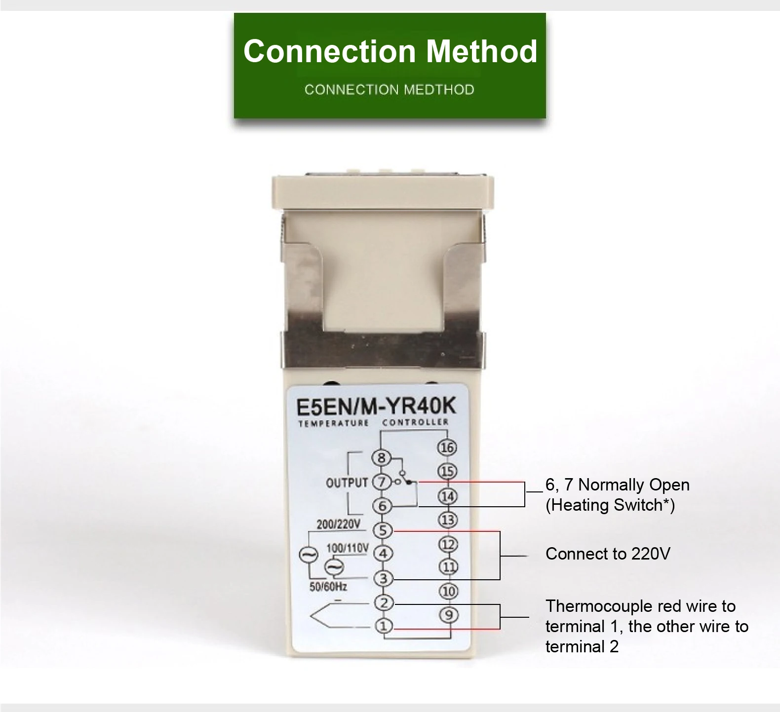 Pointer Temperature Controller E5EM-YR40K K-Type Thermocouple 0‑399°C Analog Rot