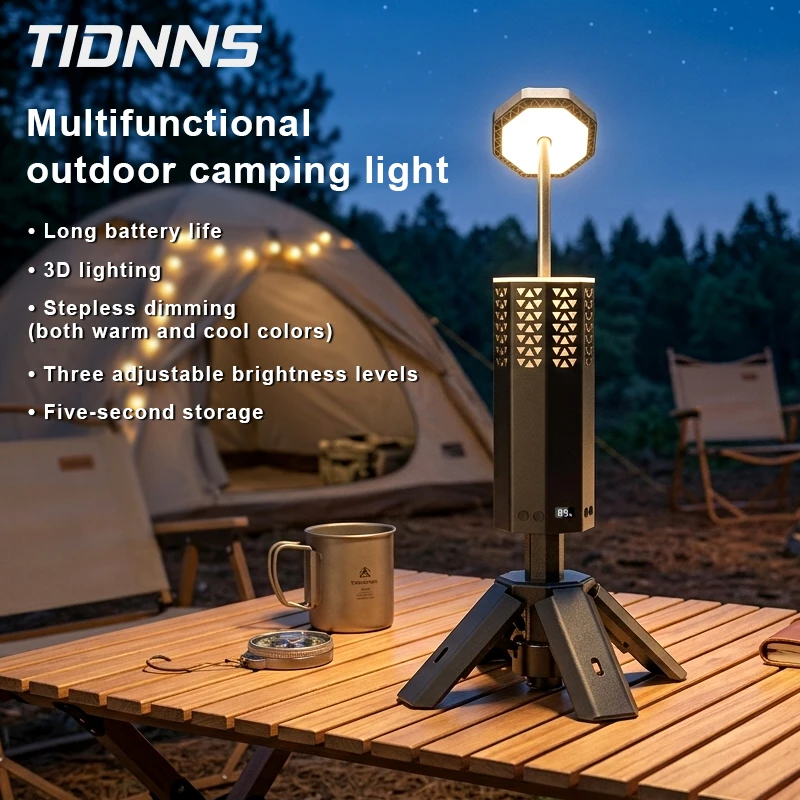20000mAh Telescopic Camping Light Rechargeable Outdoor Fishing Lantern Dimming Night Atmosphere Light Emergency Light