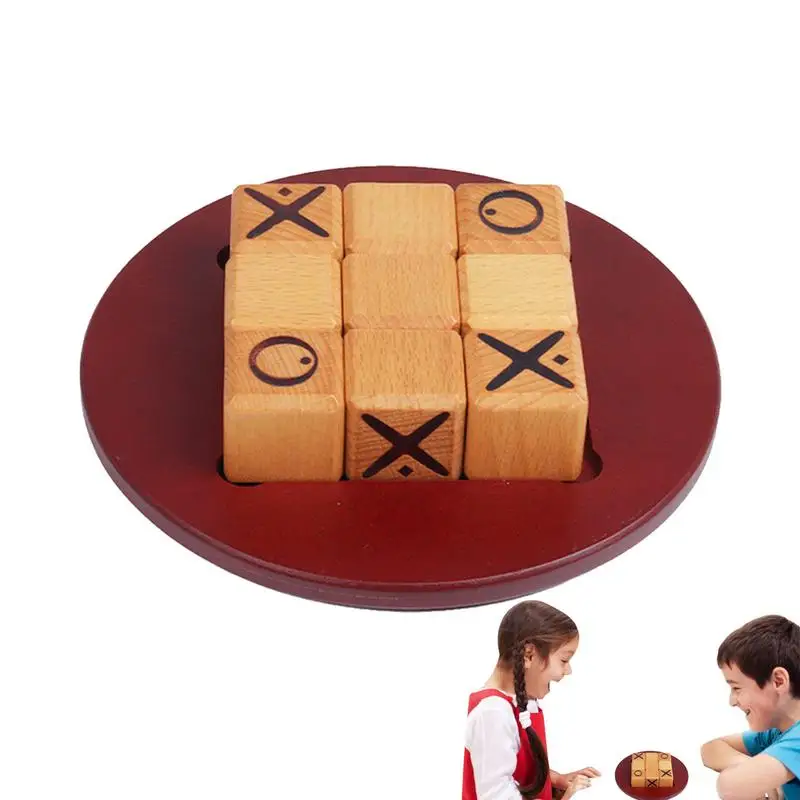 

Мини деревянная шахматная доска XO, Настольная безопасная настольная игра, интерактивные развивающие игрушки Монтессори для детей