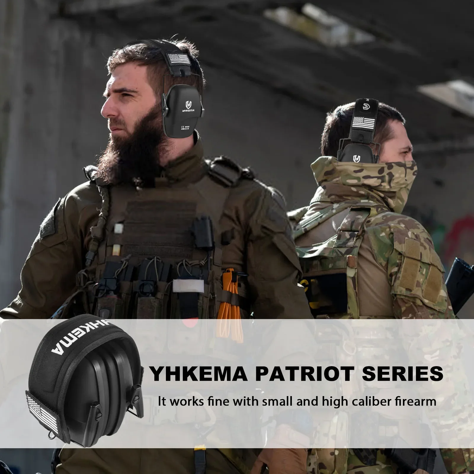 YHKEMA Anti-Noise Shooting Earmuff Tactical Hunting Folding Ear Defenders Ear Protector Hearing Protection Soundproof