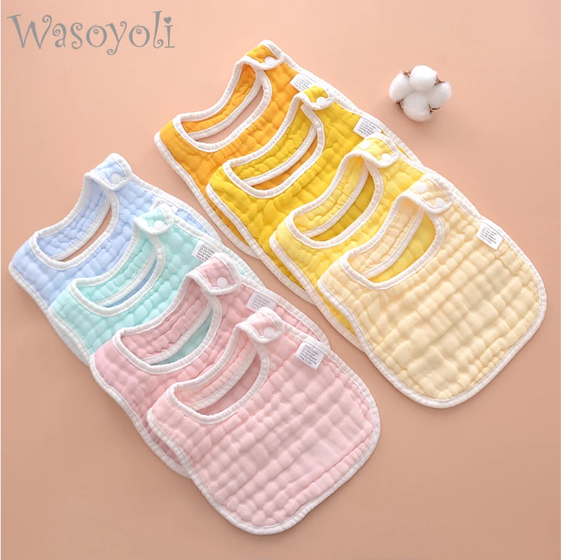 

Муслиновый нагрудник Wasoyoli U-типа, 8 слоев, 20 х28 см, 100% хлопок, однотонный, дышащий, мягкий нагрудник для младенцев, 1 шт.