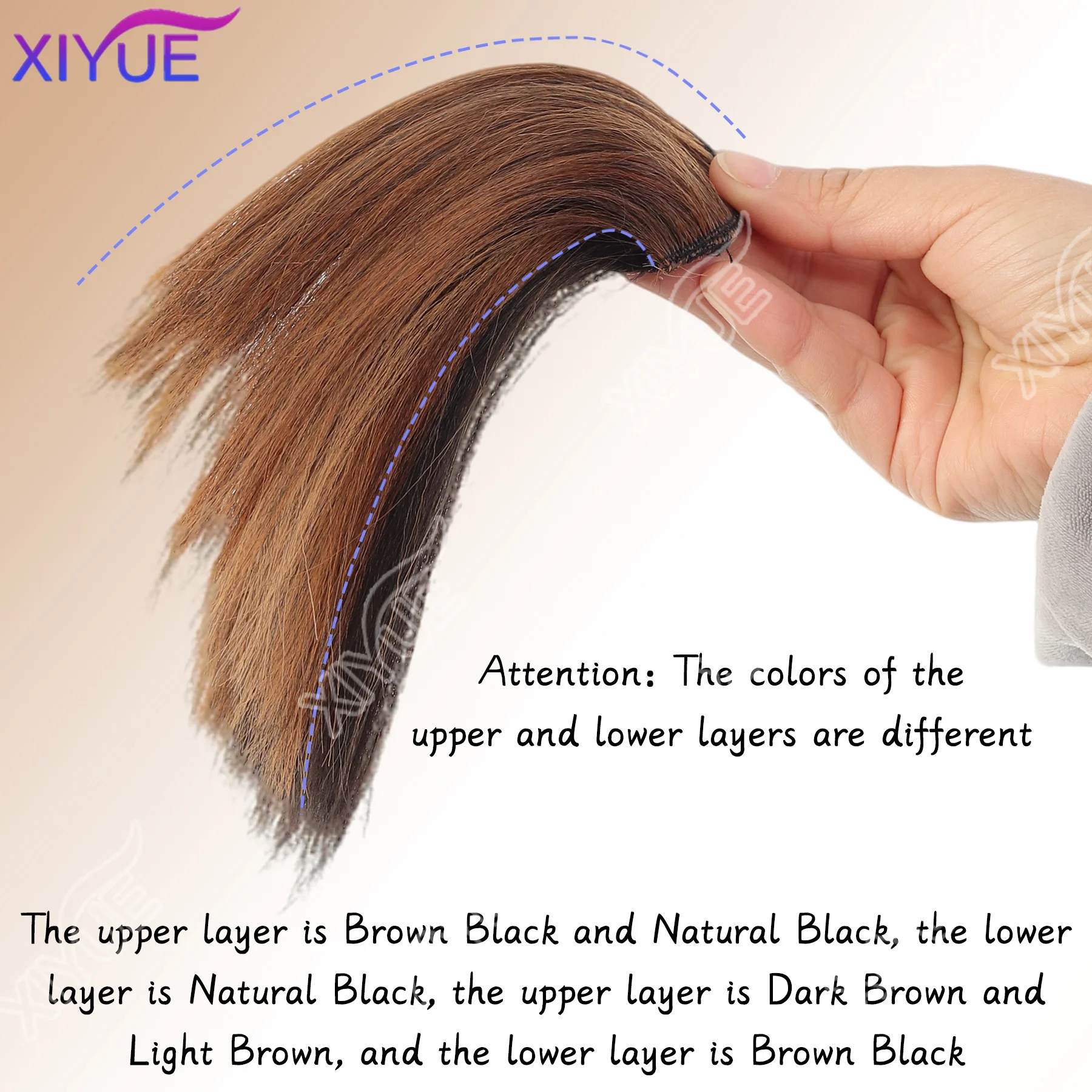 XY Synthetic Natural Invisible Fluffy Hair Pads for Women Hair Extension Fluffy Hair Lining of Hair Top Cover Synthetic Hair Pad