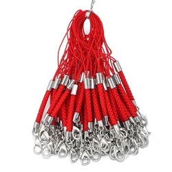 Multicolor Braided Lanyards with Lobster Clasps for DIY Jewelry and Keyrings - Pack of 10 (Red)