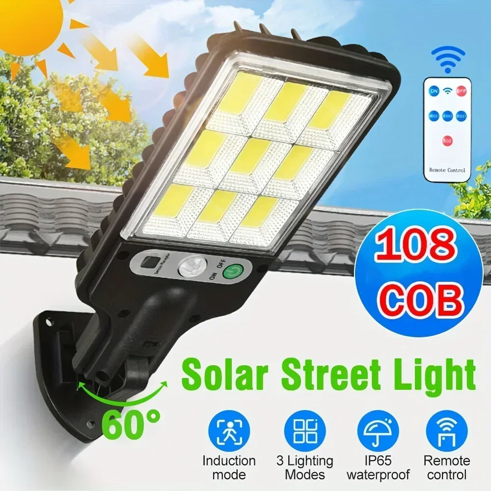 108 COB LED Reflector Garden Solar Motion Sensor Light Outdoor Waterproof Human Induction Solar Power spotlight Street Wall Lamp solar lamp