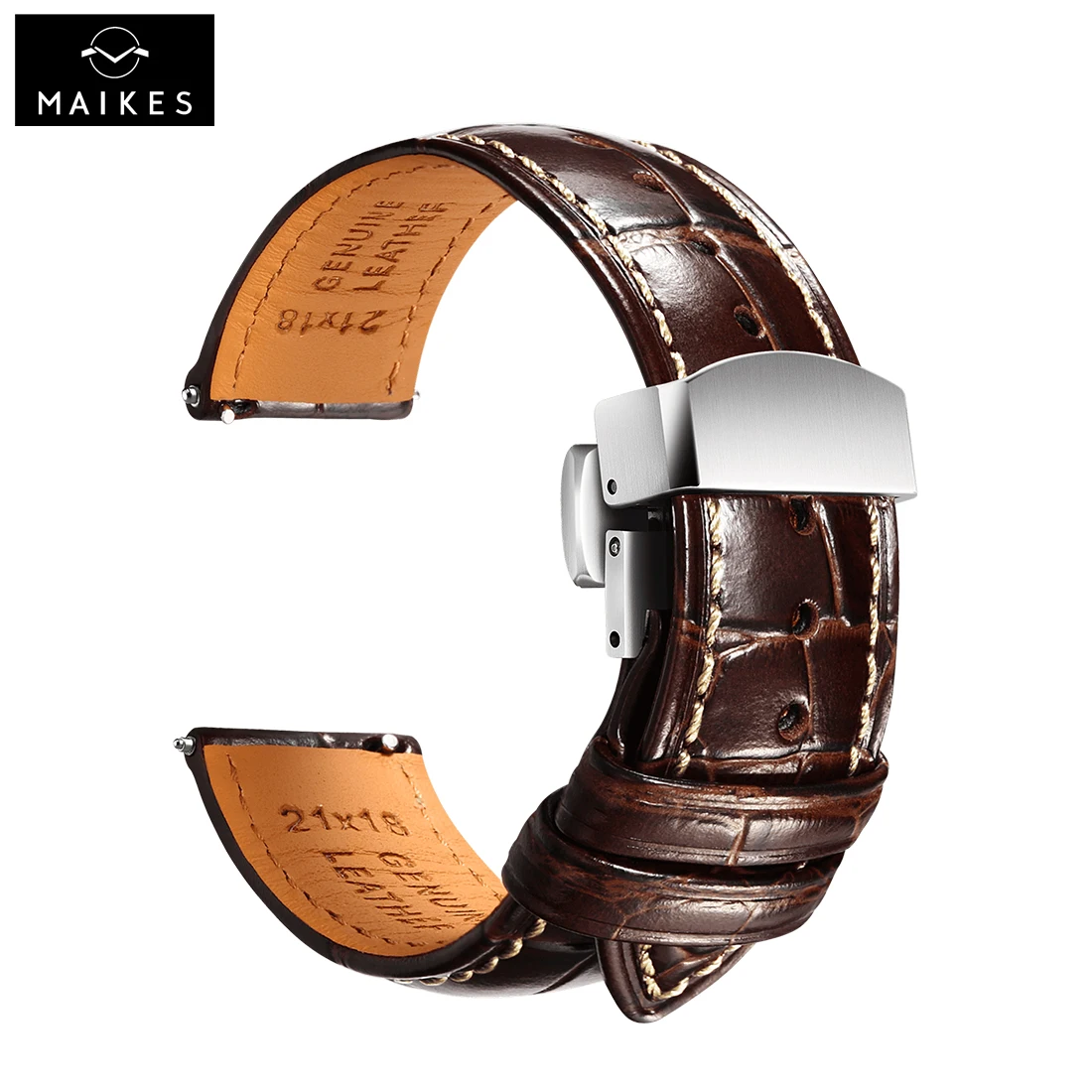 Maikes Top-Qualität Leder Uhrenarmband 20mm 22mm Zubehör Uhrenarmbänder Armbänder für Longines Jaeger-LeCoultre Uhrenarmband