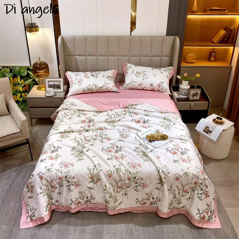 Ropa de cama con estampado de flores rosas, Sábana plana, ropa de cama,  textiles para el hogar, tamaño Queen completo, Sábana doble individual