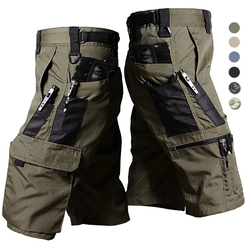 Camouflage Cargo Shorts Mens Summer Quick Drying Multiple Pockets Hunting Pants Outdoor Hiking Fishing Thin Shorts Male Jogger 2