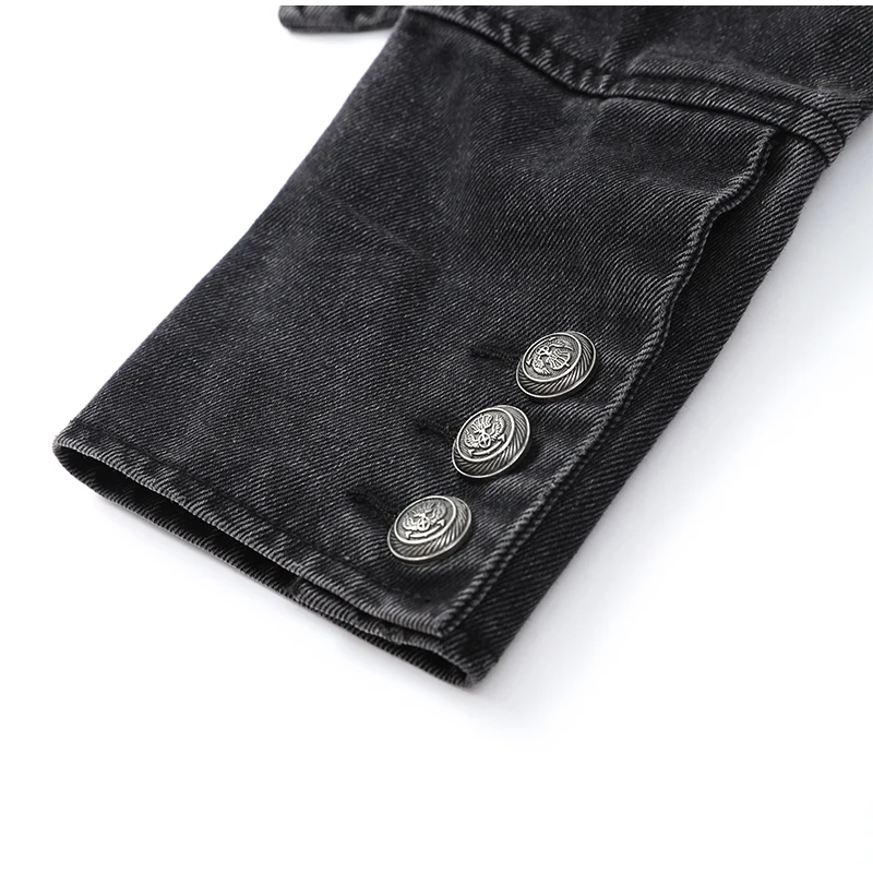 Vintage Denim Military Jacket Women Retro Solid Round Neck Single Breasted Slim Crop Coat 2026 New Lady Daily Street Outerwear 22 S3079eac9532442018cc36af83253cedcz