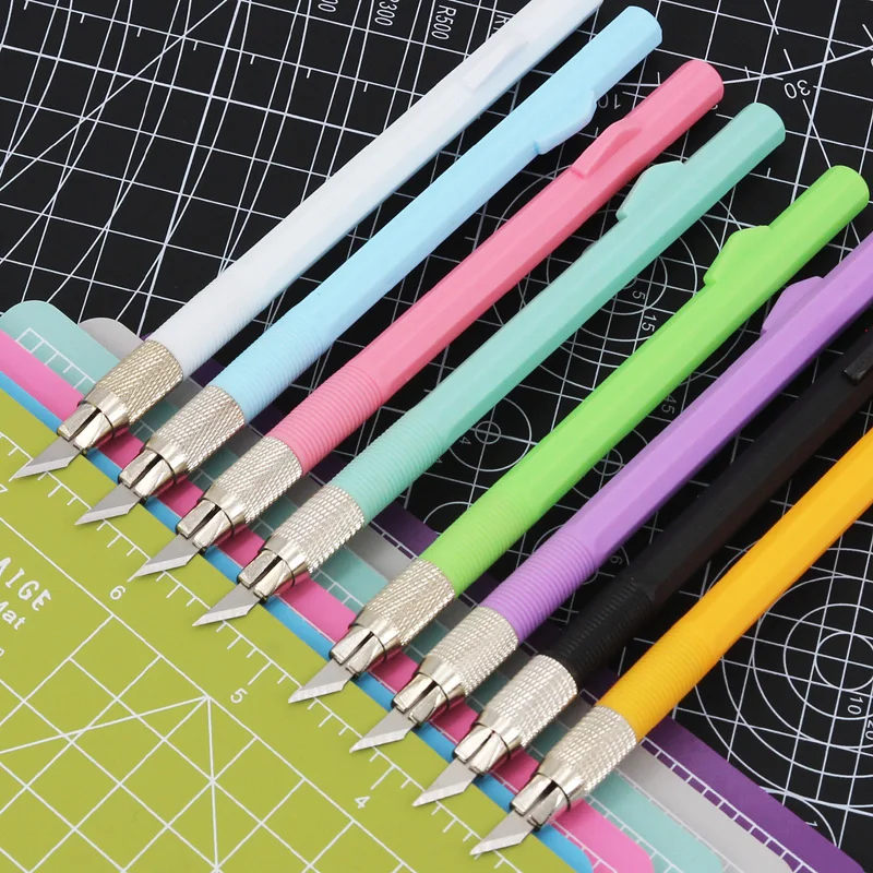 14cm Anti-Slip Blade Utility Knife Paper Cut Crafts Carving Tools Office and School Accessories Mat