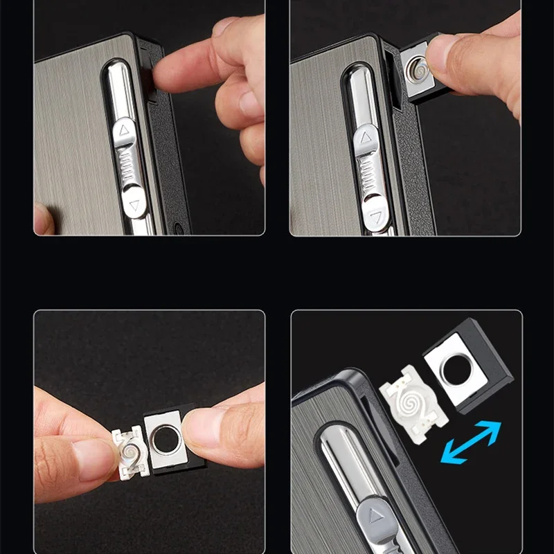 Portable USB Rechargeable Lighter 10 Pack Cigarette Case Windproof Lighter 3-in-1 Multifunctional Rechargeable Cigarette Case cigarette lighter